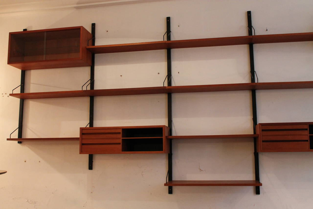 Teak Danish Modern Wall Unit by Poul Cadovius, Denmark, 1950s 3