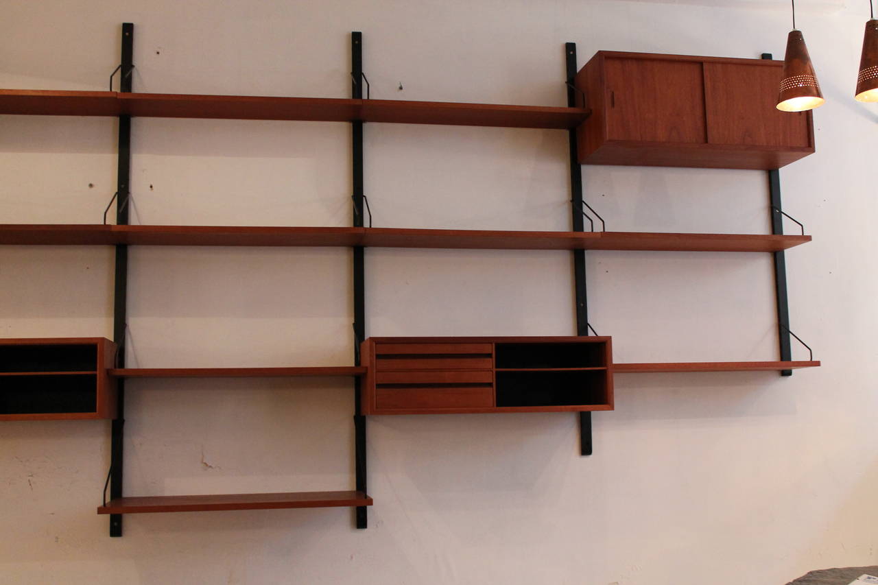 Teak Danish Modern Wall Unit by Poul Cadovius, Denmark, 1950s 4