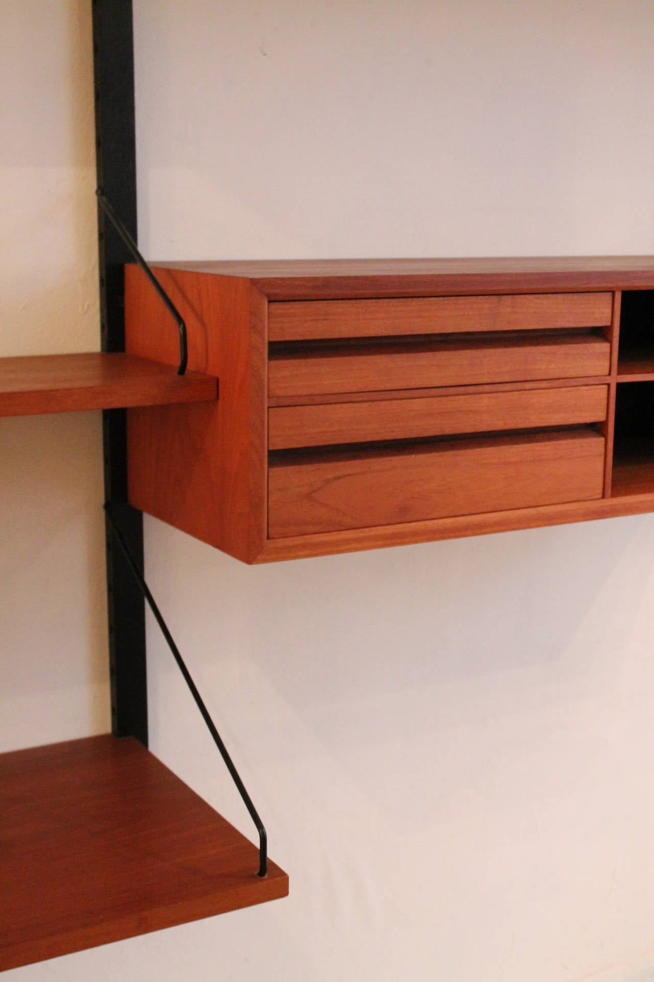Teak Danish Modern Wall Unit by Poul Cadovius, Denmark, 1950s 5