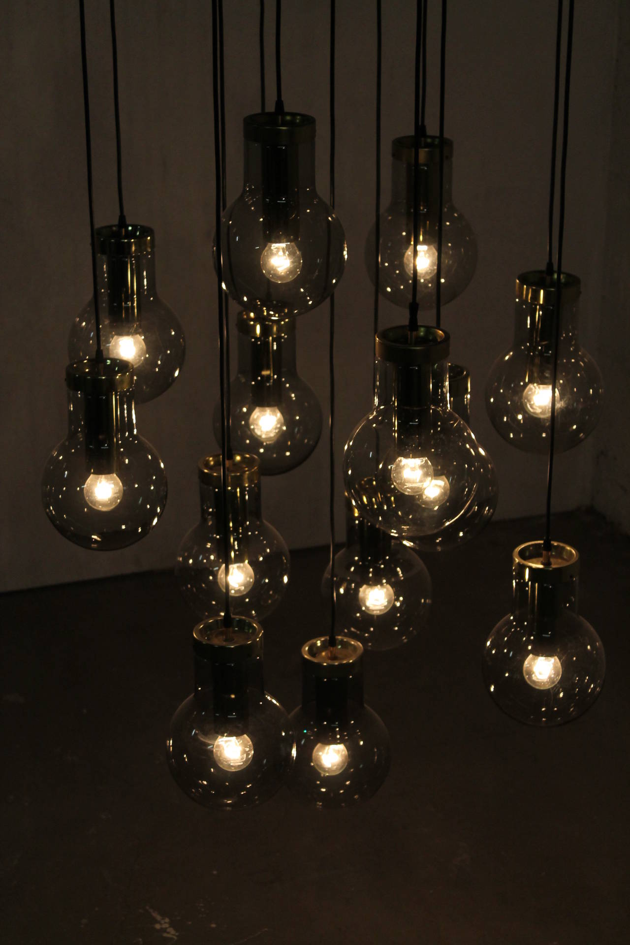 Impressive Large Maxi Bulb Chandelier, Holland, 1960s In Good Condition In Antwerp, BE