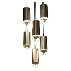 Chandelier by Raak Holland 1960's crystal shaped glass 