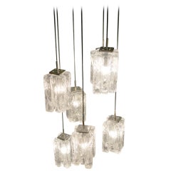 Kalmar Granada chandelier 1960's ice glass