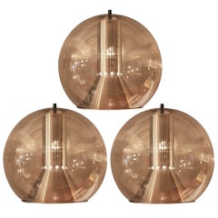 3 big Raak globe lamps Holland 1960's