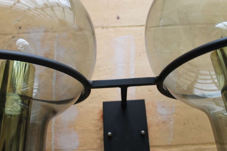 Glass A rare  pair 2 maxi globe wall sconces by RAAK Amsterdam 1960's