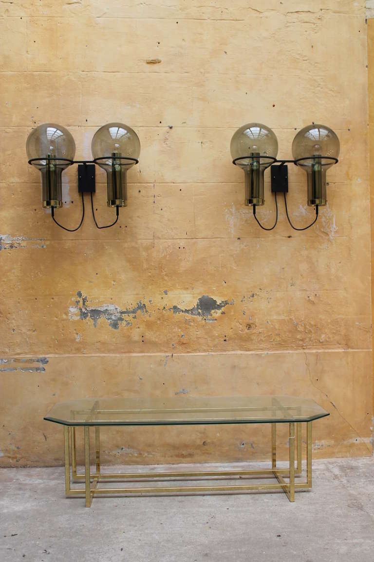 A rare  pair 2 maxi globe wall sconces by RAAK Amsterdam 1960's 4