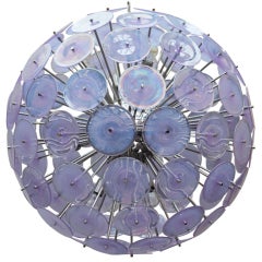 giant  39" Ø Vistosi glass disc sputnik chandelier italy