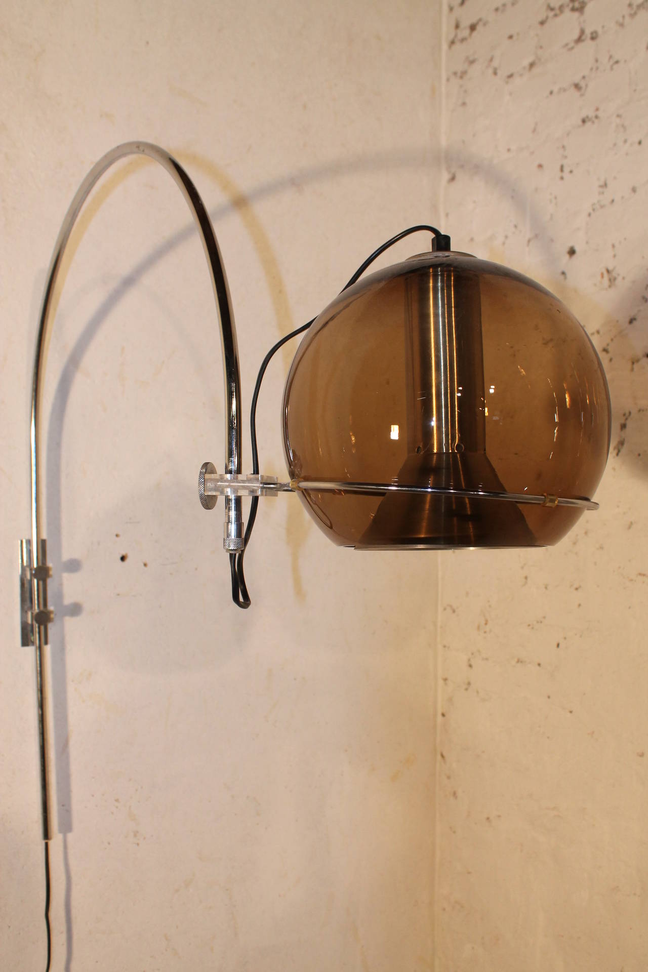 Mid-Century Modern Glass Globe Wall Lamp by RAAK Holland