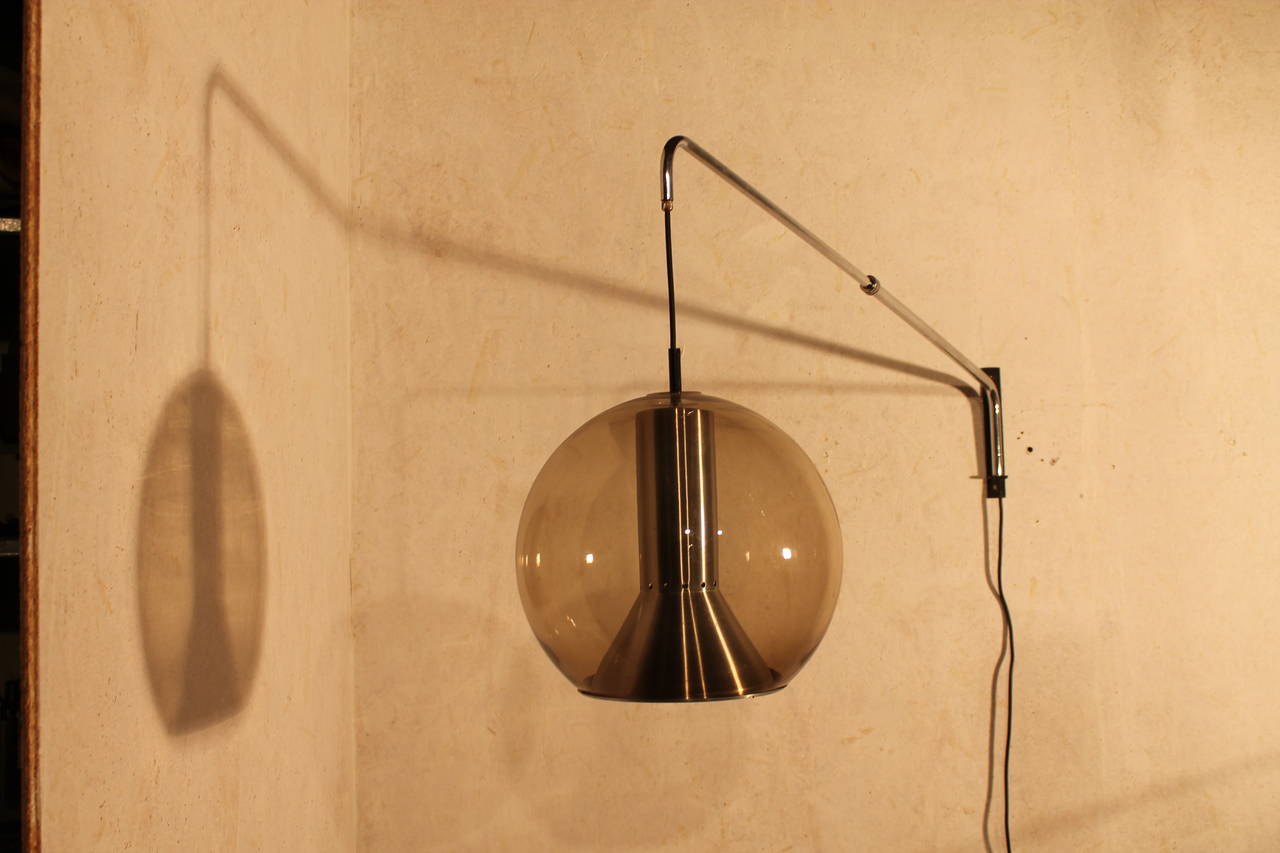 Mid-Century Modern Big Wall Lamp by RAAK Glass Globe