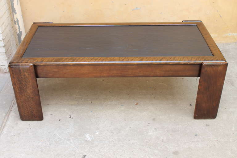 Coffee table Italy 1970s oakwood and slate top

good condition , see other listing for side tables