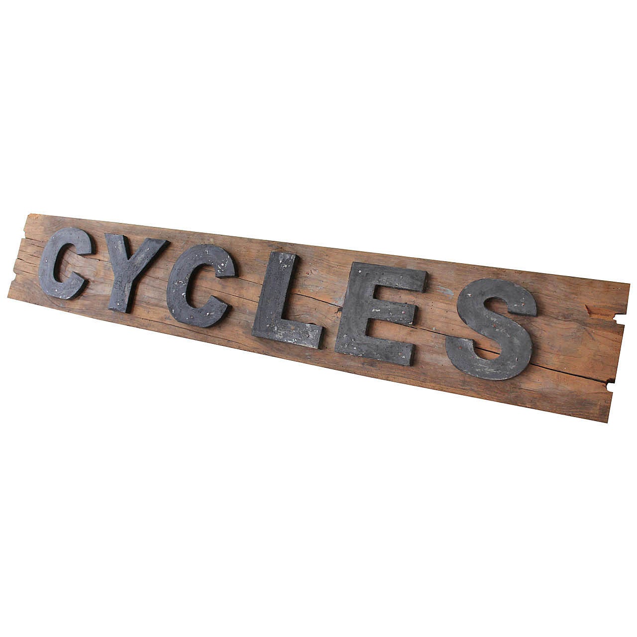 Decorative Wooden Letters "CYCLES" Sign, France, 1940s