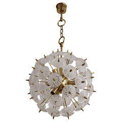 Belgium Snowflake Sputnik Chandelier in Crystal Glass, 1960 Belgium Snowflake Sputnik Chandelier in Crystal Glass, 1960