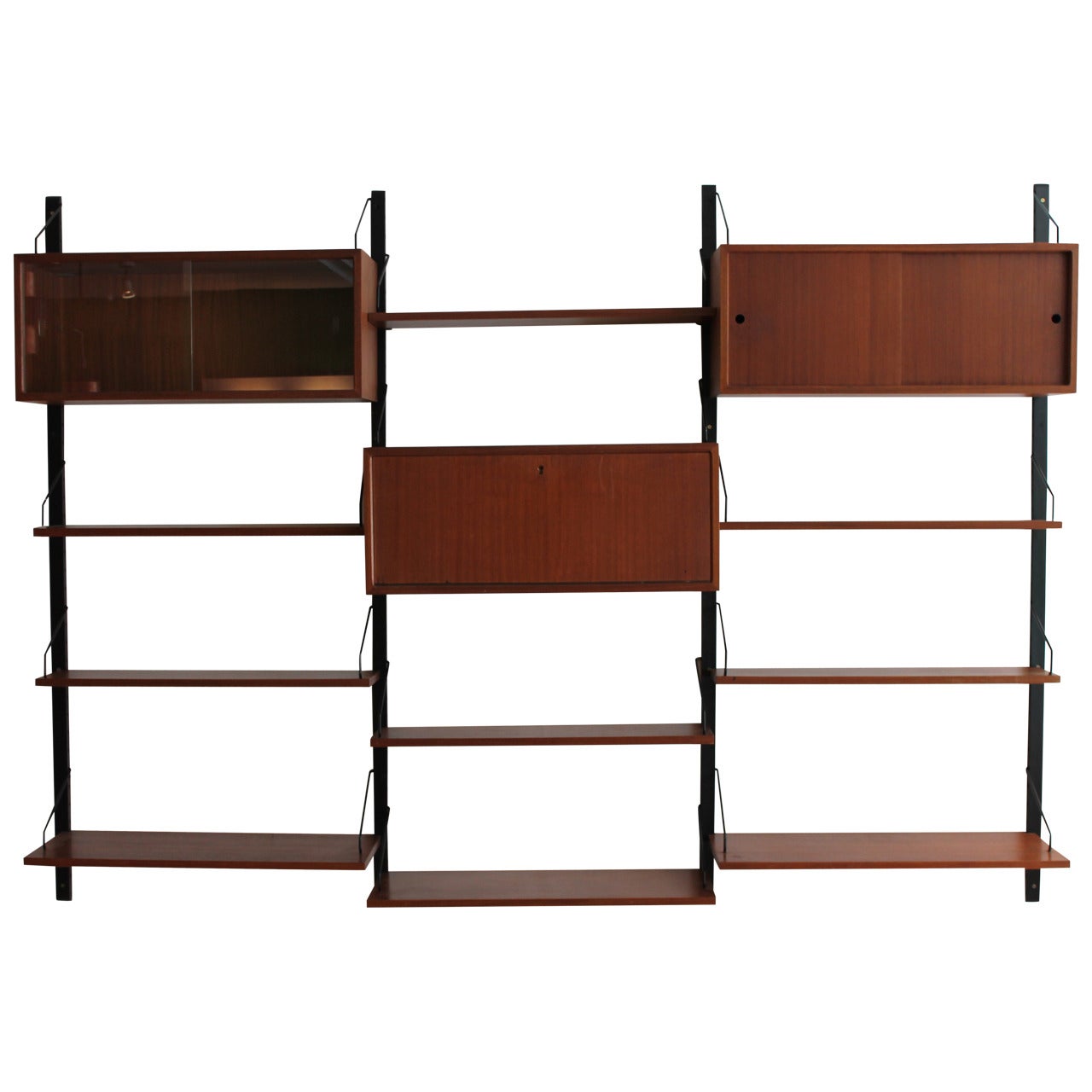 Teak Wall Unit, Denmark, 1950, Poul Cadovius For Sale