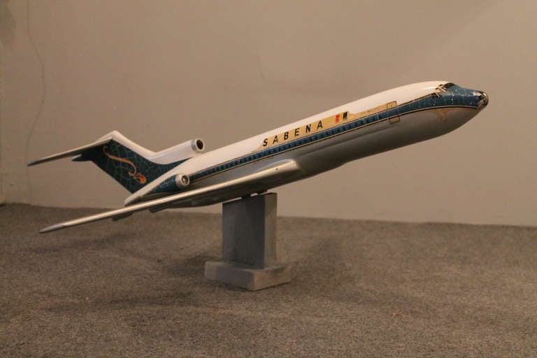 Sabena airplane on wooden base 
1970's 
Sabena is a Belgium airline company from 1923 till 2001