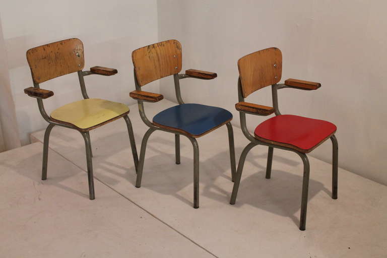 21 industrial chairs for children by Willy van der Meeren , Tubax Belgium  1950 2