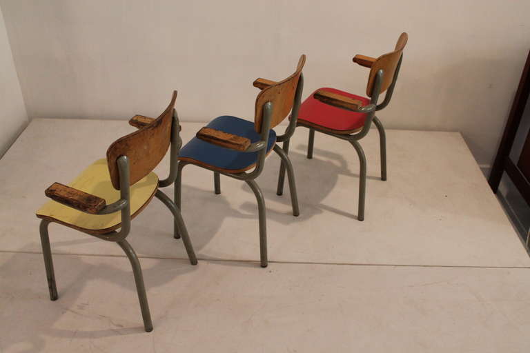21 industrial chairs for children by Willy van der Meeren , Tubax Belgium  1950 4