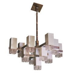 Large  Sciolari cube chandelier Italy  1960 's