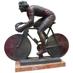 Bronze Cyclist Signed Giesse 1983