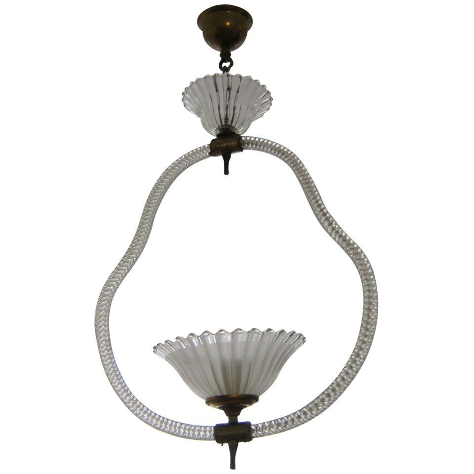 Murano Glass Lantern by Barovier & Toso For Sale