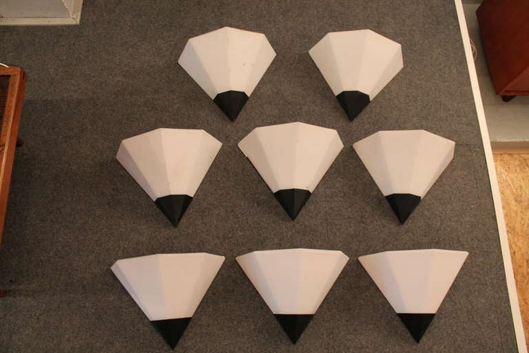 Six Wall Sconces in White Opaline Glass by Limburg, Germany, 1970 For Sale 2