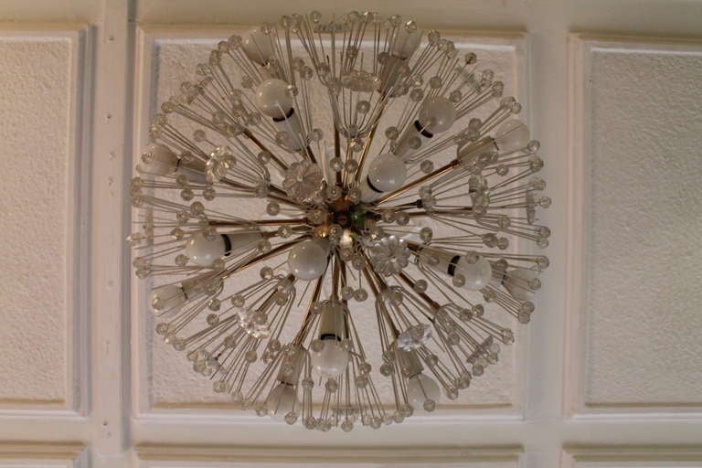 Emil Stejnar Brass and Lucite Starburst Ceiling Fixture Austria