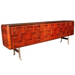 Unique gloss rosewood sideboard 1950's France  palisander