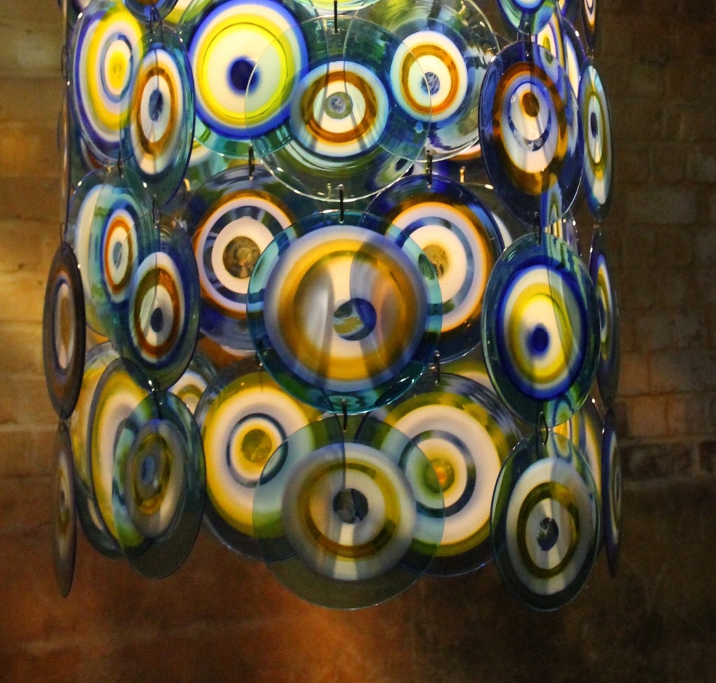 Giant Amazing La Murrina  Glass Disc Chandelier murano 2
