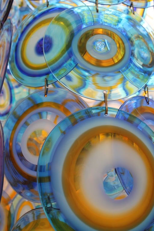 Giant Amazing La Murrina  Glass Disc Chandelier murano 3