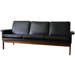 Rosewood all leather sofa by Finn Juhl for France & Son