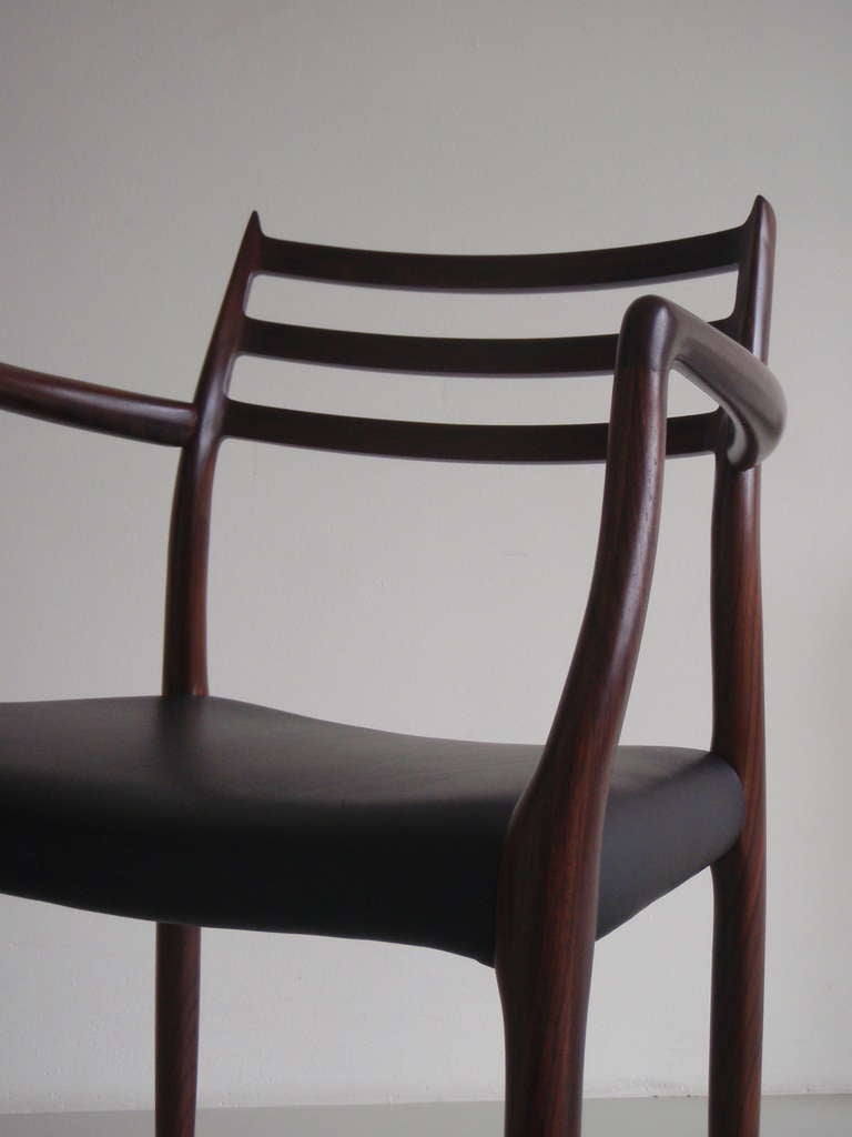 Scandinavian Modern Rosewood Arm Chair by Niels Moller