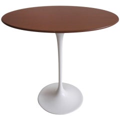 Eero Saarinen Wooden Oval Pedestal Side Table By Knoll