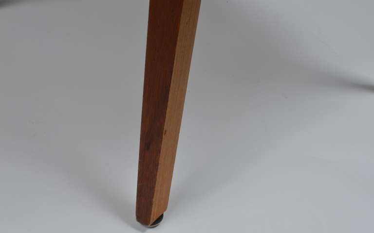 Teak Saarinen Wood Legged Executive Chairs in Knoll Fabric