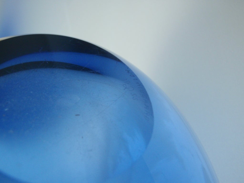 Per Lütken Holmegaard Group Of 3 Sapphire Blue Dråbe Drop Vases 2
