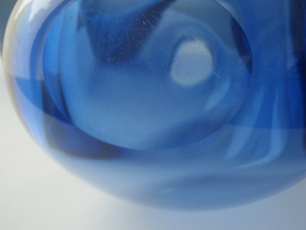 Per Lütken Holmegaard Group Of 3 Sapphire Blue Dråbe Drop Vases 4