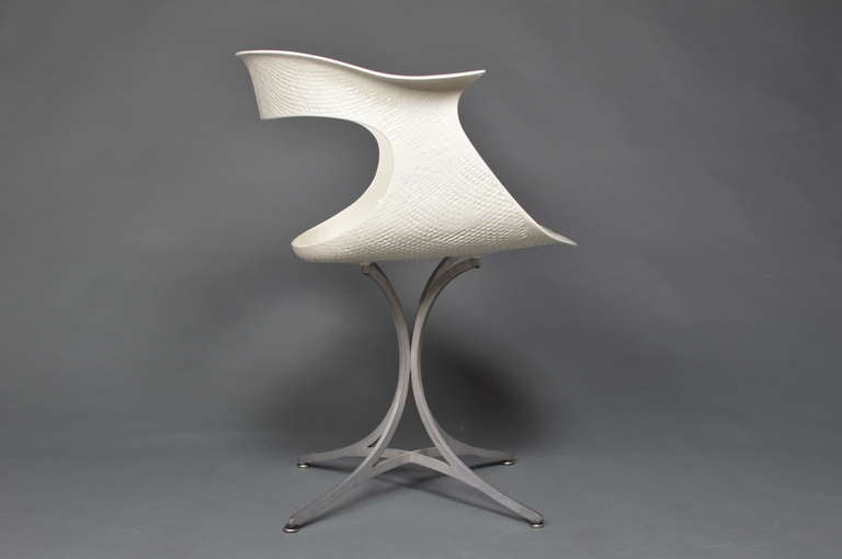 Mid-Century Modern Organic Fibreglass 'Lotus' Chair by Estelle & Ewin Laverne