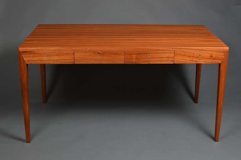 Refined Danish 4 Drawer Desk By Severin Hansen for Haslev