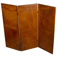 Unique Danish Handcrafted Leather Folding Screen