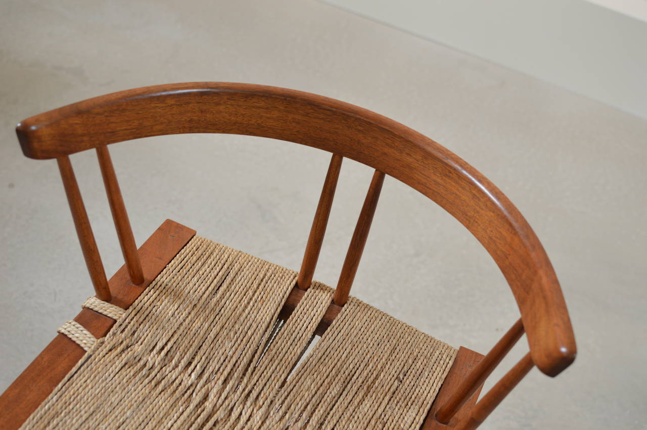 George Nakashima Black Walnut Grass Seat Chairs In Excellent Condition In Utrecht, NL