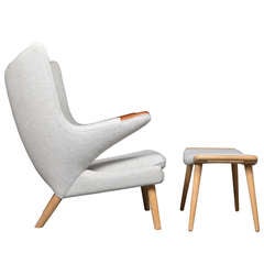 Papa Bear Chair & Ottoman with Rosewood Pawns by Hans J. Wegner