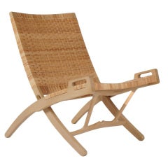 Hans Wegner PP512 chaise pliante en rotin tressé à la main avec crochet