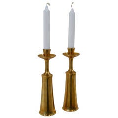 Brass Candle Holders or Vases by Jens H. Quistgaard for Dansk