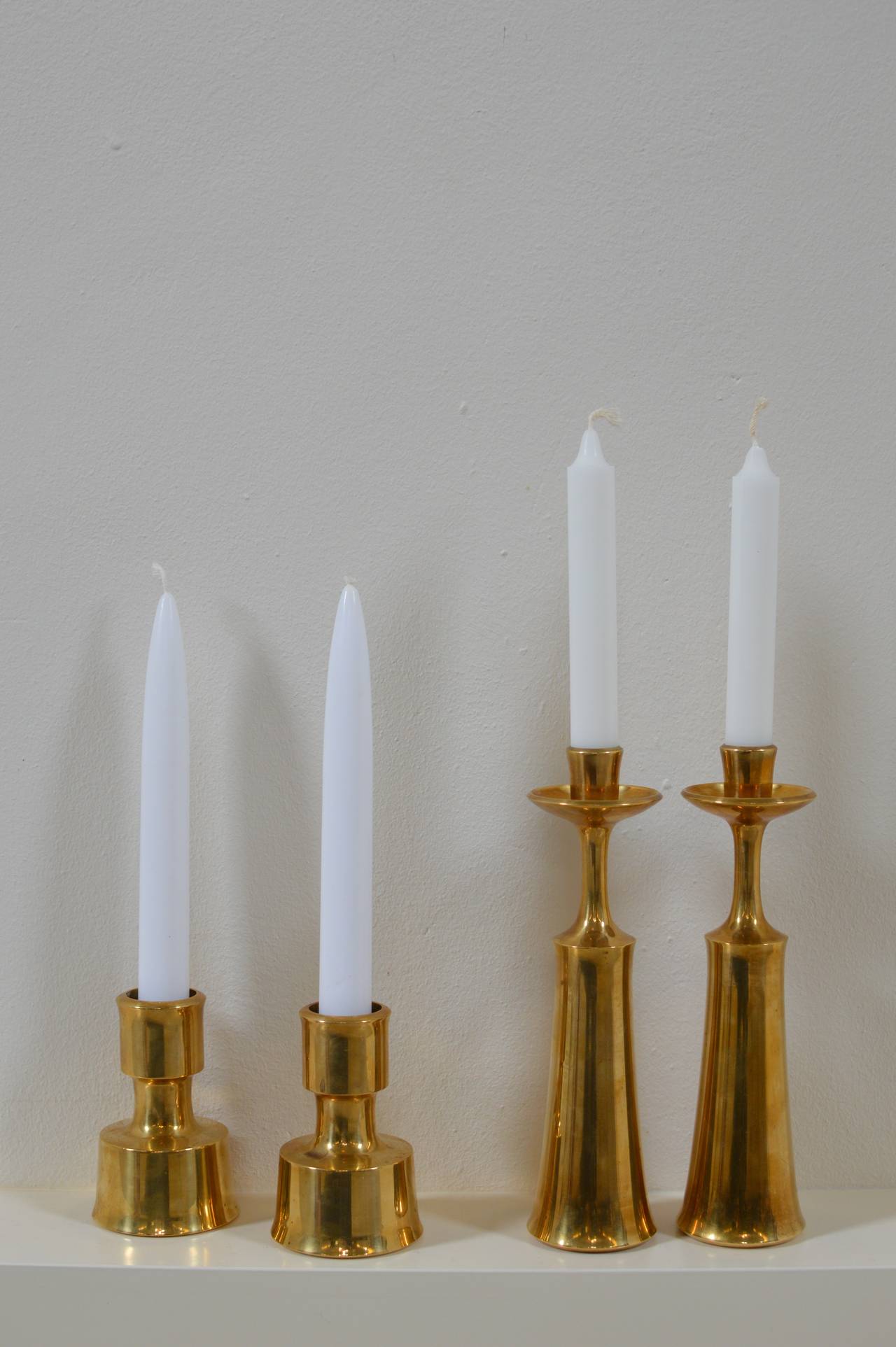 Pair of Brass Candle Holders by Jens H. Quistgaard for Dansk at 1stDibs