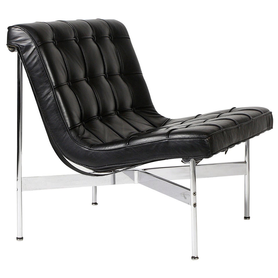 Laverne International 
New York Lounge Chair
 In original black leather