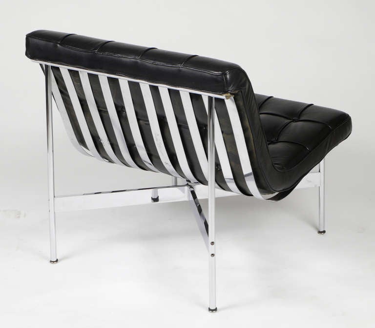 American Laverne International 'New York Lounge Chair' In original black leather