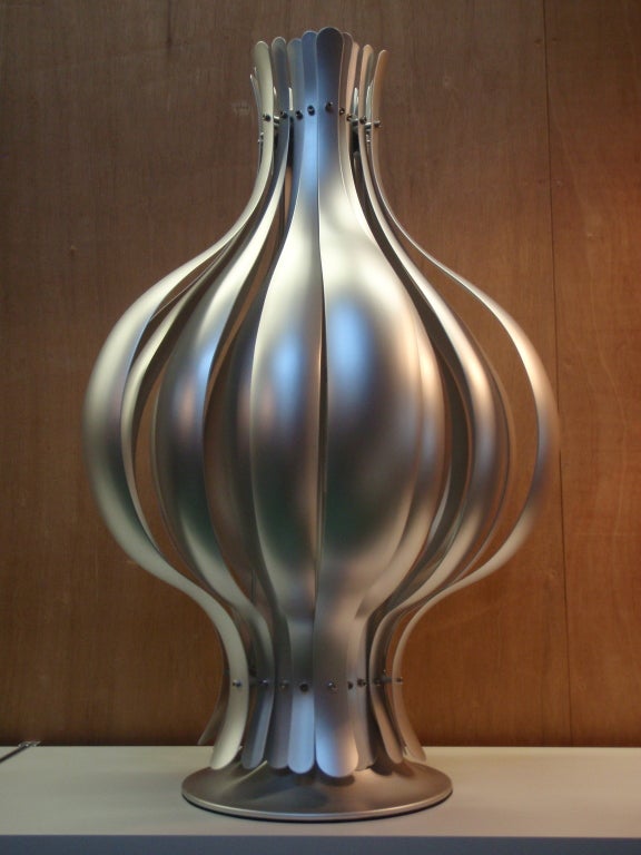 Large Silver Union Table lamp by Verner Panton 1