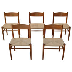 Set of Five Hans Wegner Dining Chairs by Carl Hansen