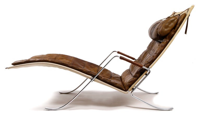Scandinavian Modern First edition Grasshopper Lounge Chair by Preben Fabricius & Jørgen Kastholm