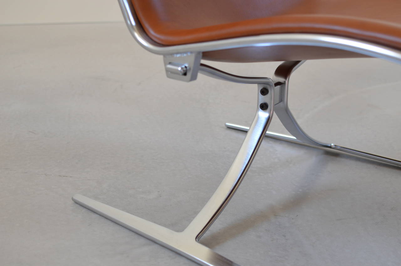 Tan Leather Skater Chair by Preben Fabricius & Jørgen Kastholm 1