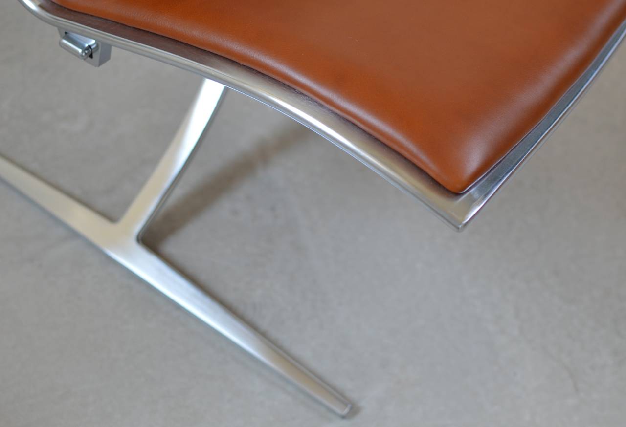 Tan Leather Skater Chair by Preben Fabricius & Jørgen Kastholm 3