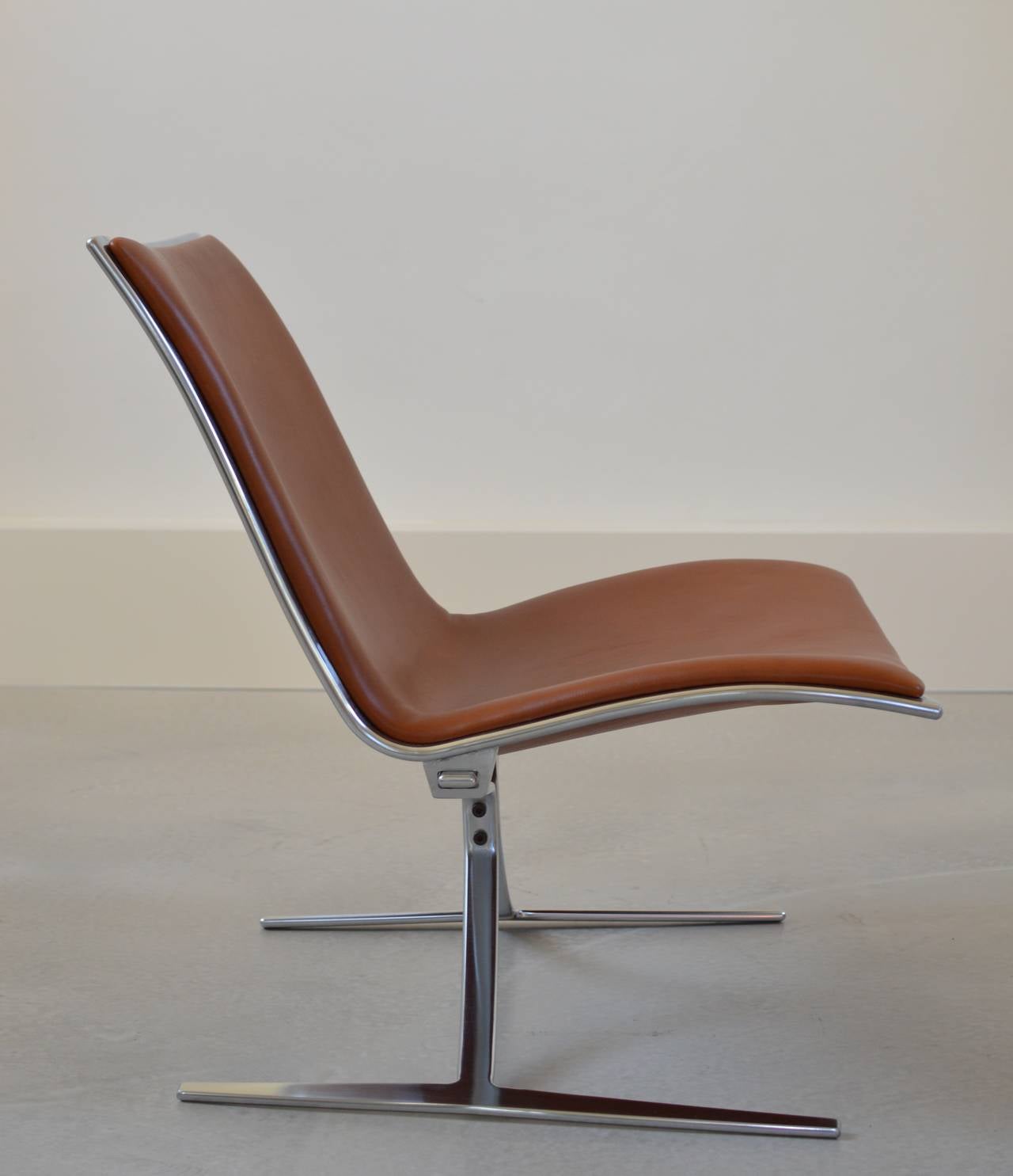 Mid-20th Century Tan Leather Skater Chair by Preben Fabricius & Jørgen Kastholm