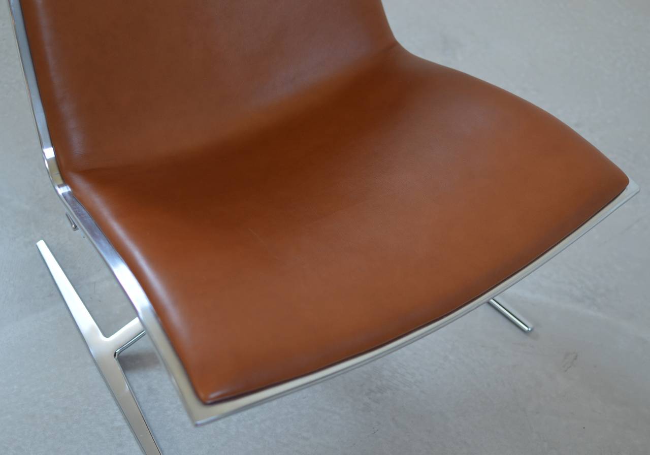 Tan Leather Skater Chair by Preben Fabricius & Jørgen Kastholm 2